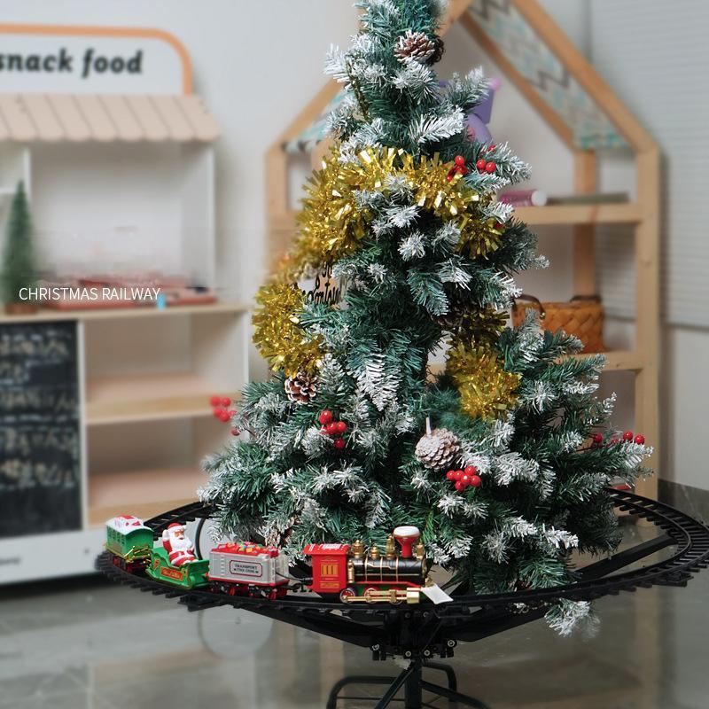 Electric Train Toy, 1 Set Electric Train Toy with Sound & Light, Festival Gift Toy, Santa Claus Decoration Gift, Holiday Gift