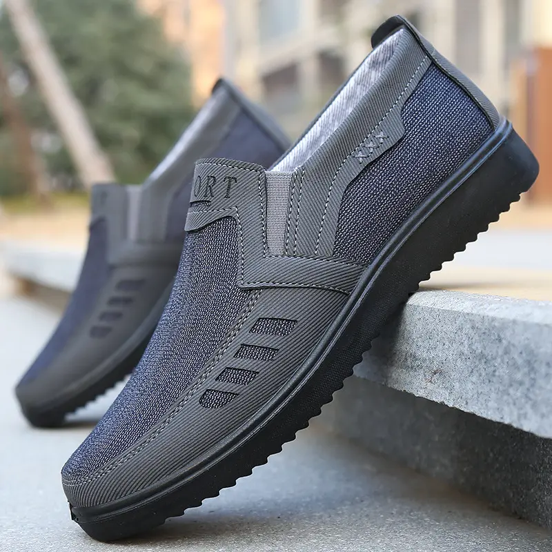 GGOR Manufacturer Wholesale Foreign Trade Men'S Polyurethane Cloth Shoes Old Beijing Cloth Shoes Wear-Resistant Lightweight Slip-On Casual Shoes