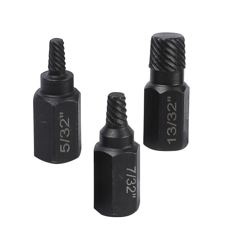 10-piece set of screw and nut extractors, damaged screw extractors, broken screw and hex bolt removal tools