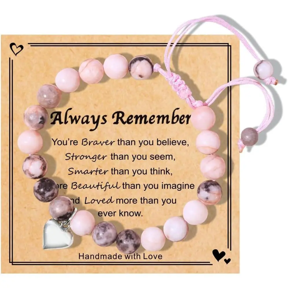 To My Daughter/Granddaughter/Niece Bracelet,Sweet Heart  Stone Beaded Bracelet For girl,Birthday Christmas Valentines Graduation Gifts for girl