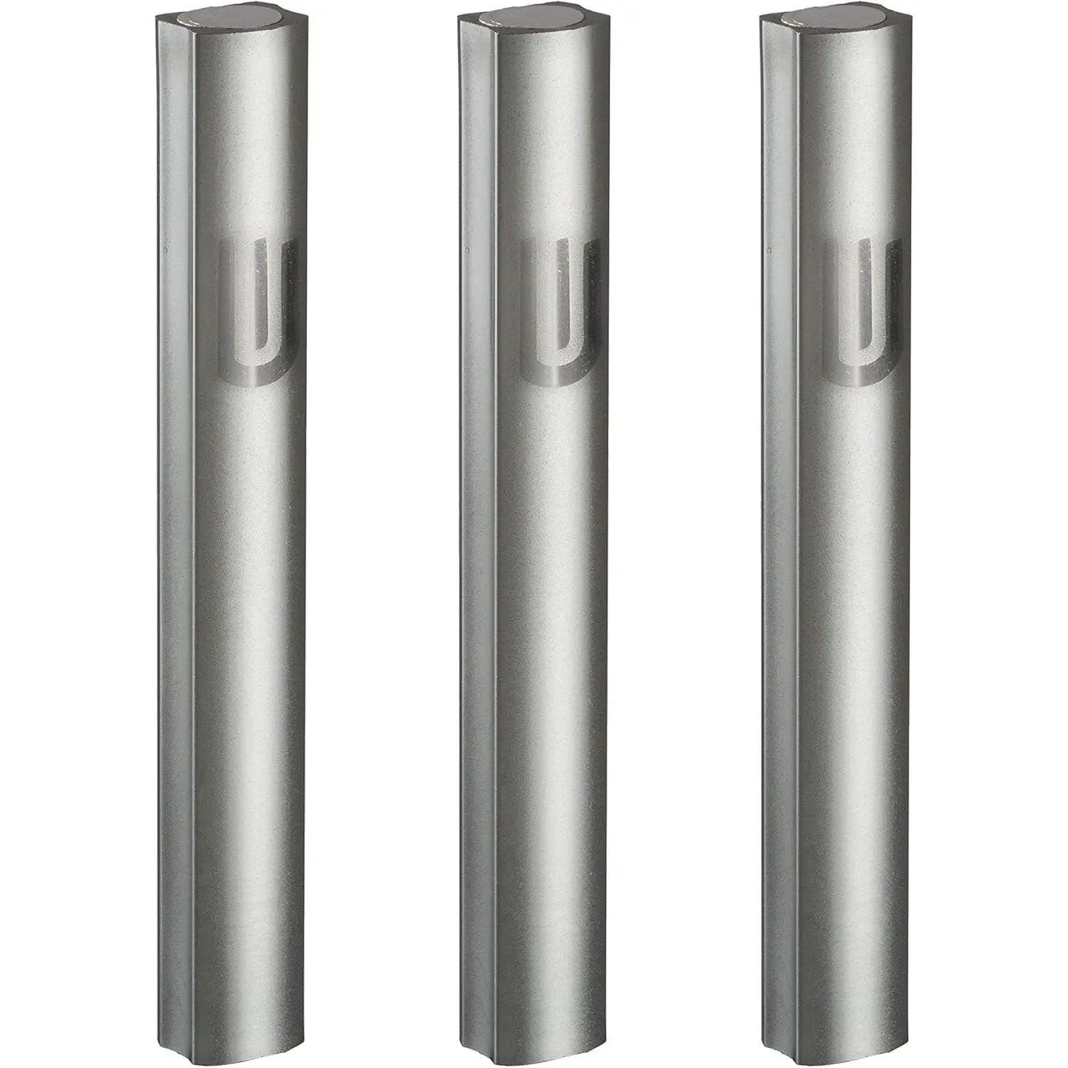 3-Piece Aluminum Door Mezuzah Cases Special Profile No Holes 4-Inch 10cm Hebrew Parchment Scroll Holder Boxes