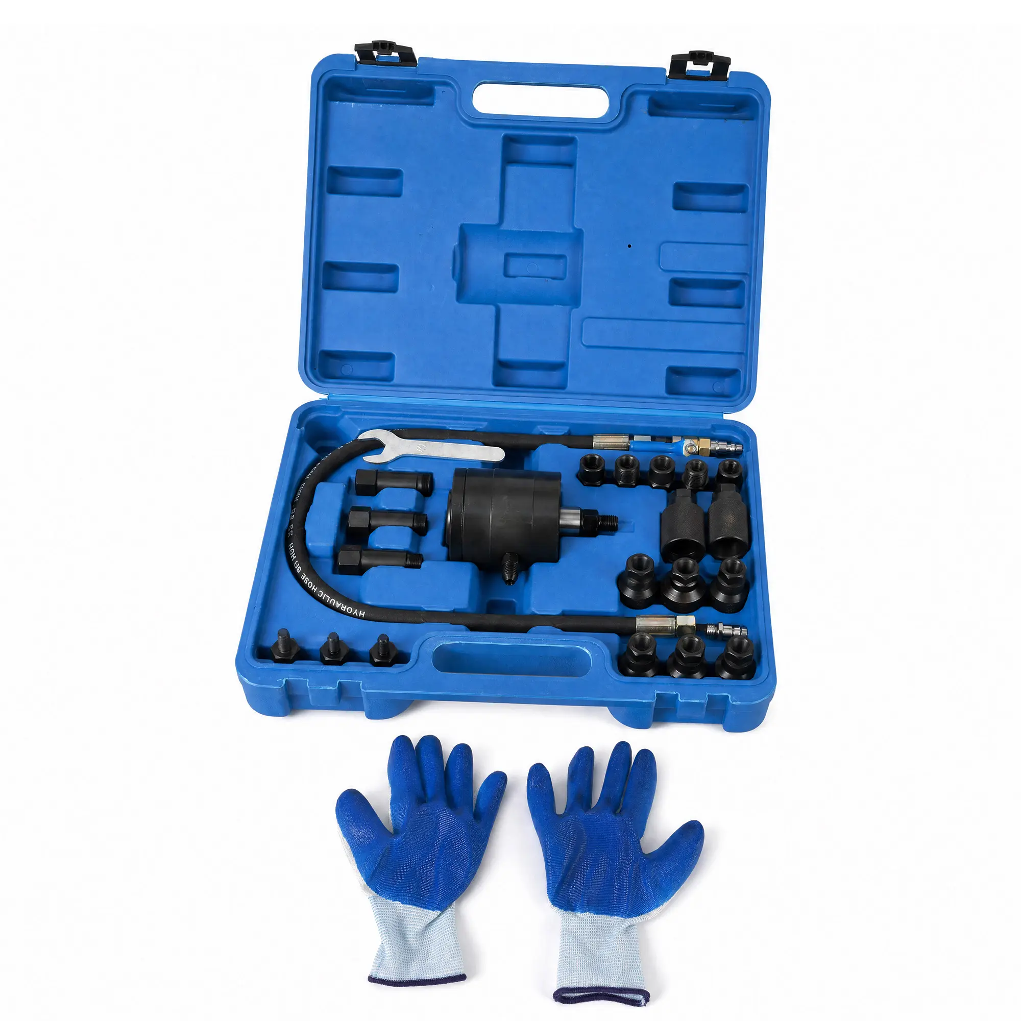 23-Pc Pneumatic PowerDrive Injector Puller Kit – Air Vibration Removal Tool for Seized Injectors, 5-8 Bar Compressed Air Extractor with Common Rail Adapters, AISI 1045 Steel