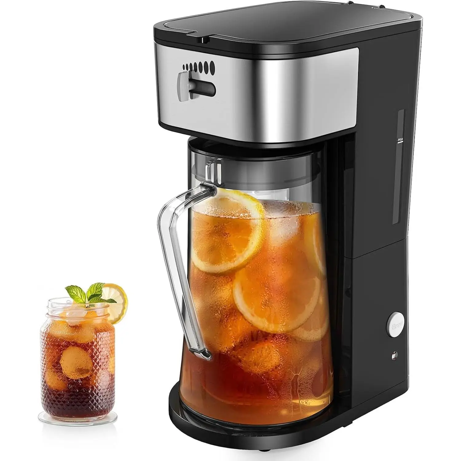 Iced Coffee Tea Maker With Reusable Filter Basket 3 QT Pitcher Iced Tea And Coffee Machine, Tea Makers For Iced Tea, Lattes, Lemonade And Flavored Water (3QT 2)