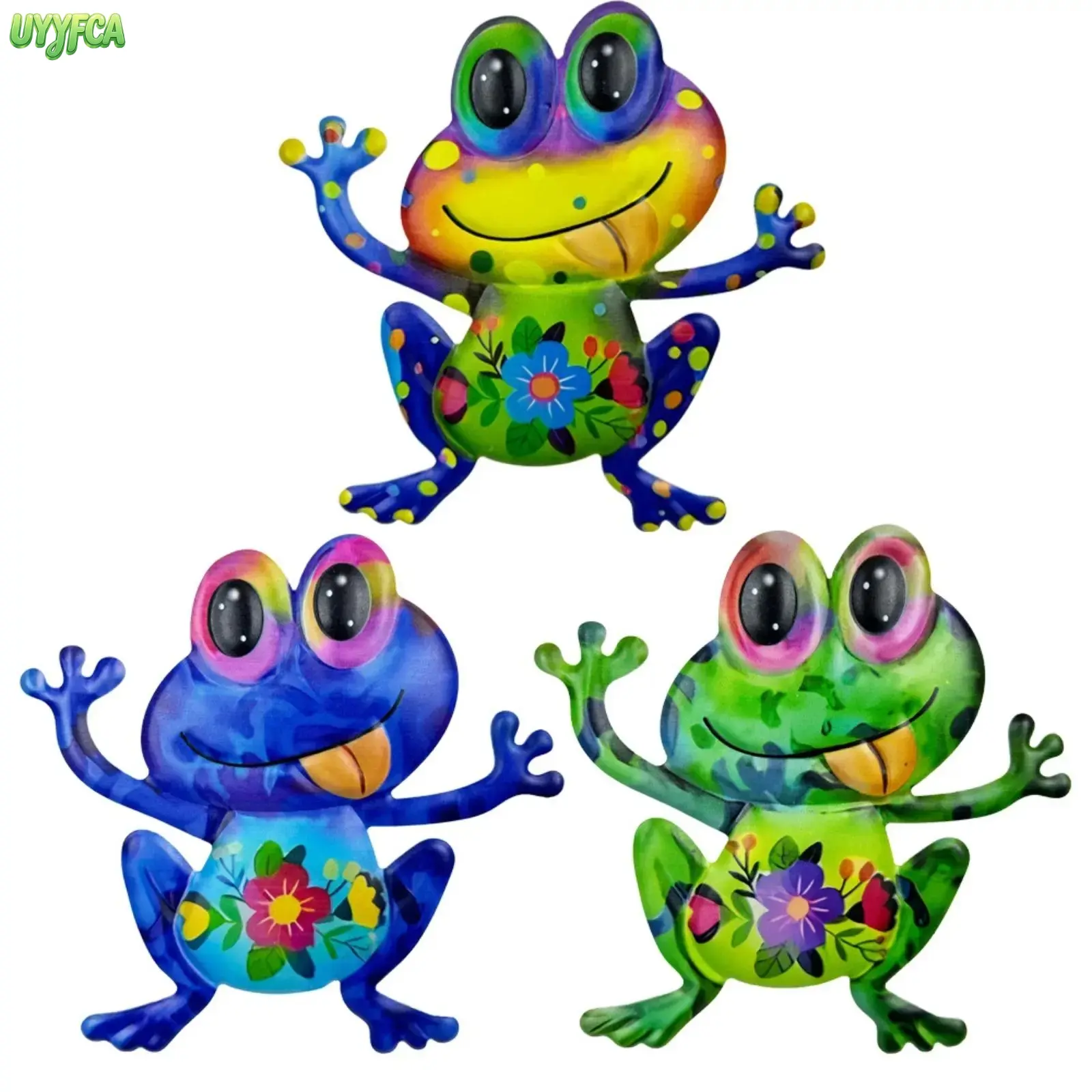 Colorful Floral Metal Frog Wall Art Hanging Decor,Iron Animal Ornament,Decorative Animal Hanging Pendant, Indoor Home Wall Patio Yard Garden, Boho Folk Art Gift For Backyard Porch Outdoor Landscape Styling,back to school,back to school haul