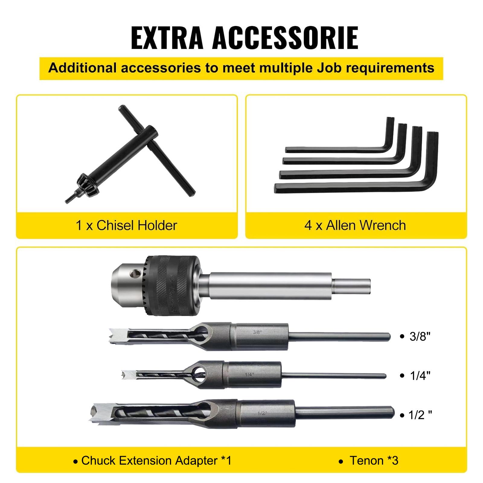 VEVOR Woodworking Mortise Chisel Machine Hollow Chisel Mortise Chisel Set VEVOR Woodworking Mortise Chisel Machine Hollow Chisel Mortise Chisel Set