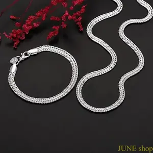 HavenThread Women’s 6MM Geometric Two-Length Cuban Link Chain Jewelry Set, Stackable Neck Accessory For Daily Casual Styling, Formal Party Outfit Matching And Accessory Collection For Tennis Enthusiasts