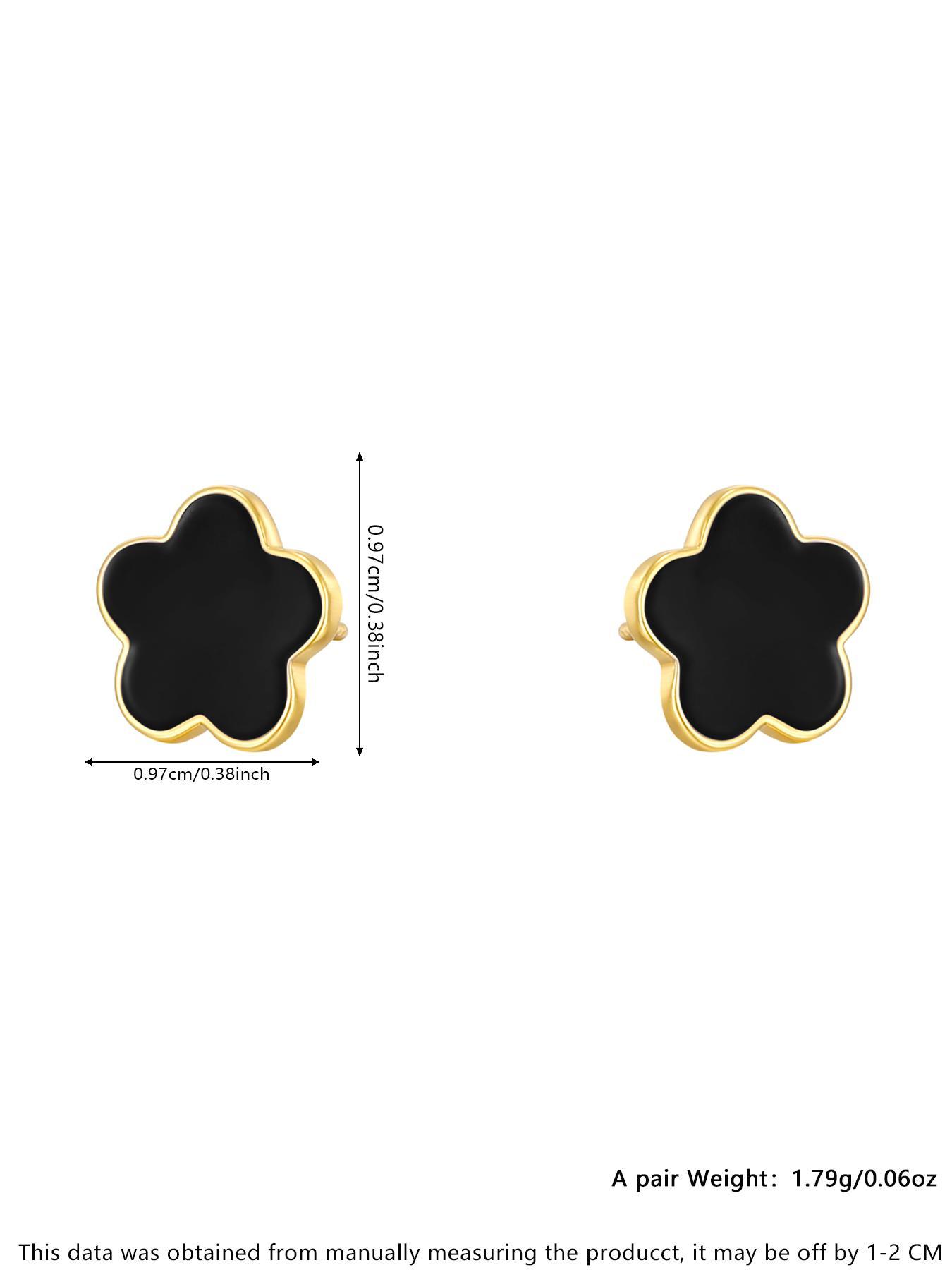 S925 Sterling Silver Four-leaf Clover Design Stud Earrings, Fashionable Stud Earrings for Women & Girls, Trendy All-match & Exquisite Jewelry for Birthday Gift, Flower Stud Earrings