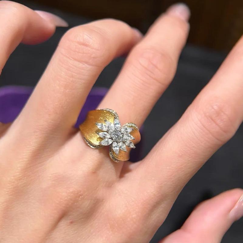 Vintage Butterfly Brushed Golden Engraved Ring, Premium Women's Jewelry for Gifts Parties and Daily Wear, Unique Engagement and Friendship Ring