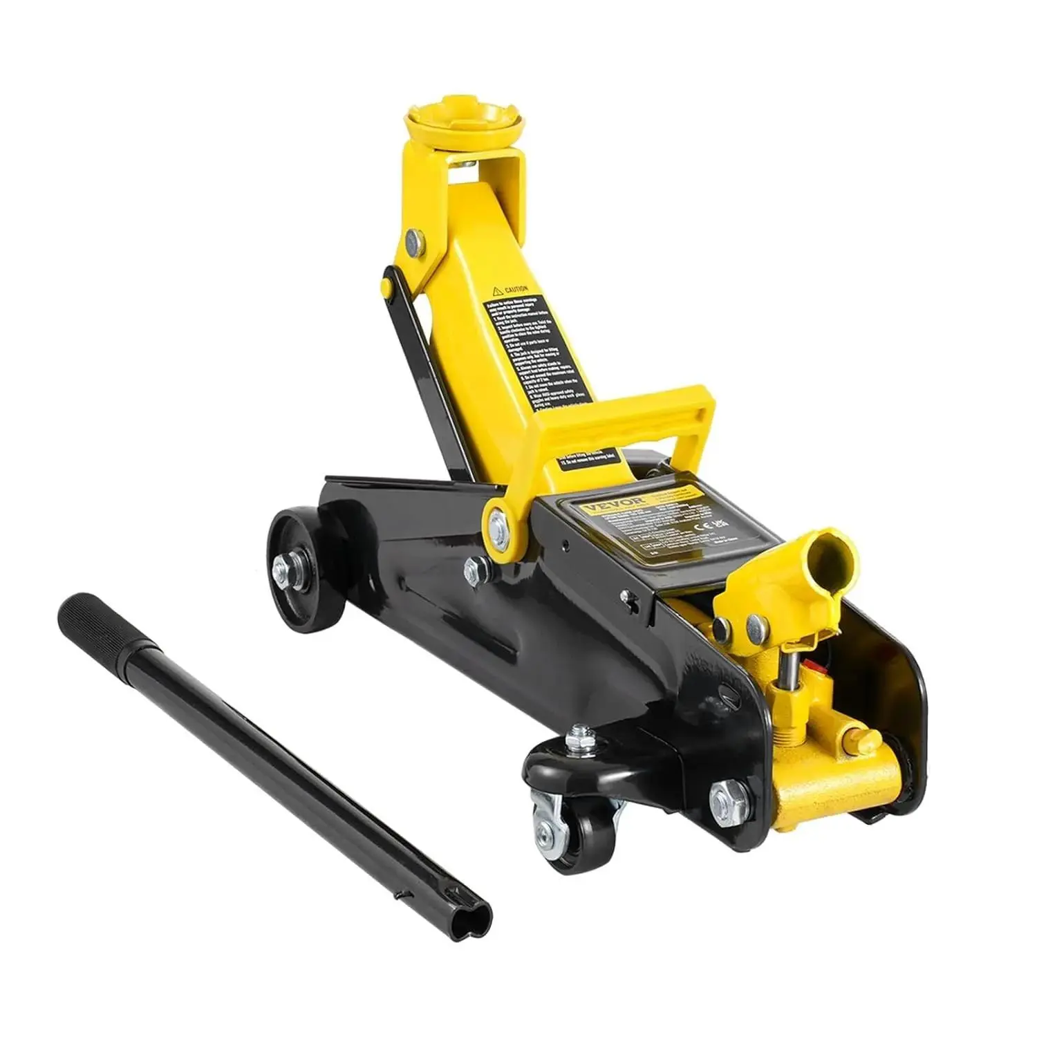 2-Ton (4400 lbs) Low Profile Heavy Duty Iron Hydraulic Racing Floor Jack, Single Piston Quick Lift Pump, 4.9"-13.2" Lifting Range, Mechanics Tools, Car Repair Tools (Yellow), Tools For Mechanics