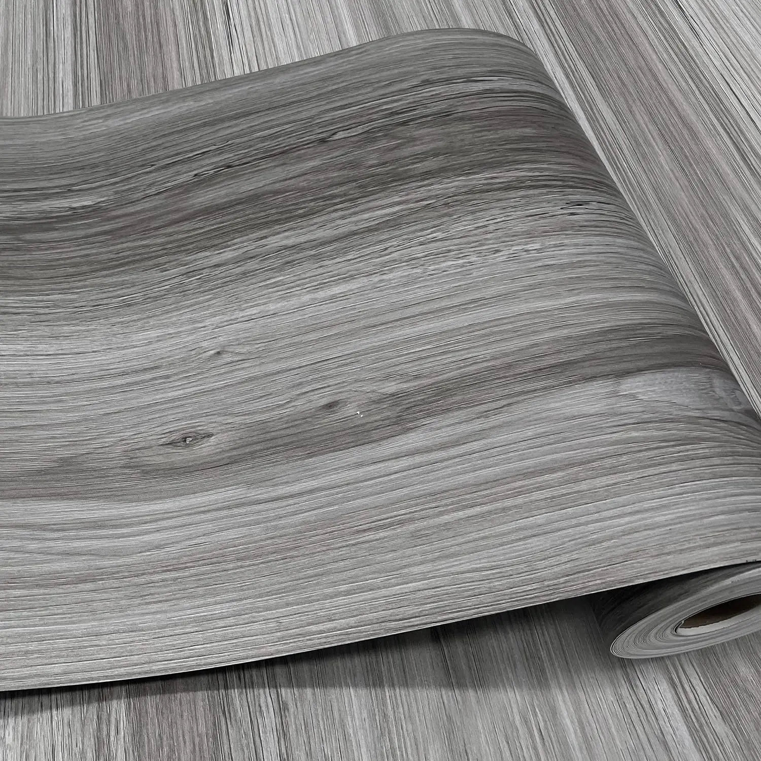 Wood Grain Peel and Stick Floor Tiles – 11.8" Width, Full Roll Length of 118" – Versatile Design  Any Space, Grey Self Adhesive Vinyl Flooring, Waterproof and Non-Slip Features