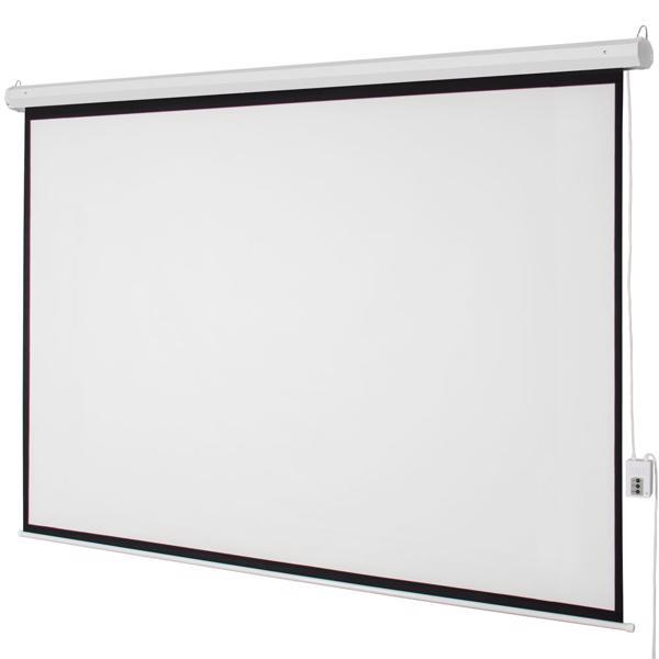 100" 4:3 80"*60" Motorized Projector Screen with Remote Control, Matte White Viewing Area, Ceiling/Wall Mountable, Silent Operation for Home Theater, Office, Classroom