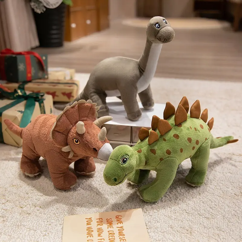 Cartoon Realistic Dinosaur Stuffed Toy, Soft Plush Material, Cute Design, Perfect Gift for Kids, Christmas, Easter, Birthday, Valentine's Day