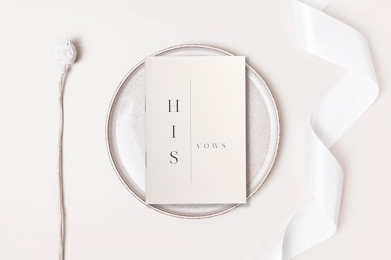 Modern Wedding Vow Books His and Hers - Bride and Wedding Notebook with 28 Pages - 5,9" x 3.9"- Great for Vow Renewal - Bridal Shower Gifts – Booklet - Bonus Time Capsule Love