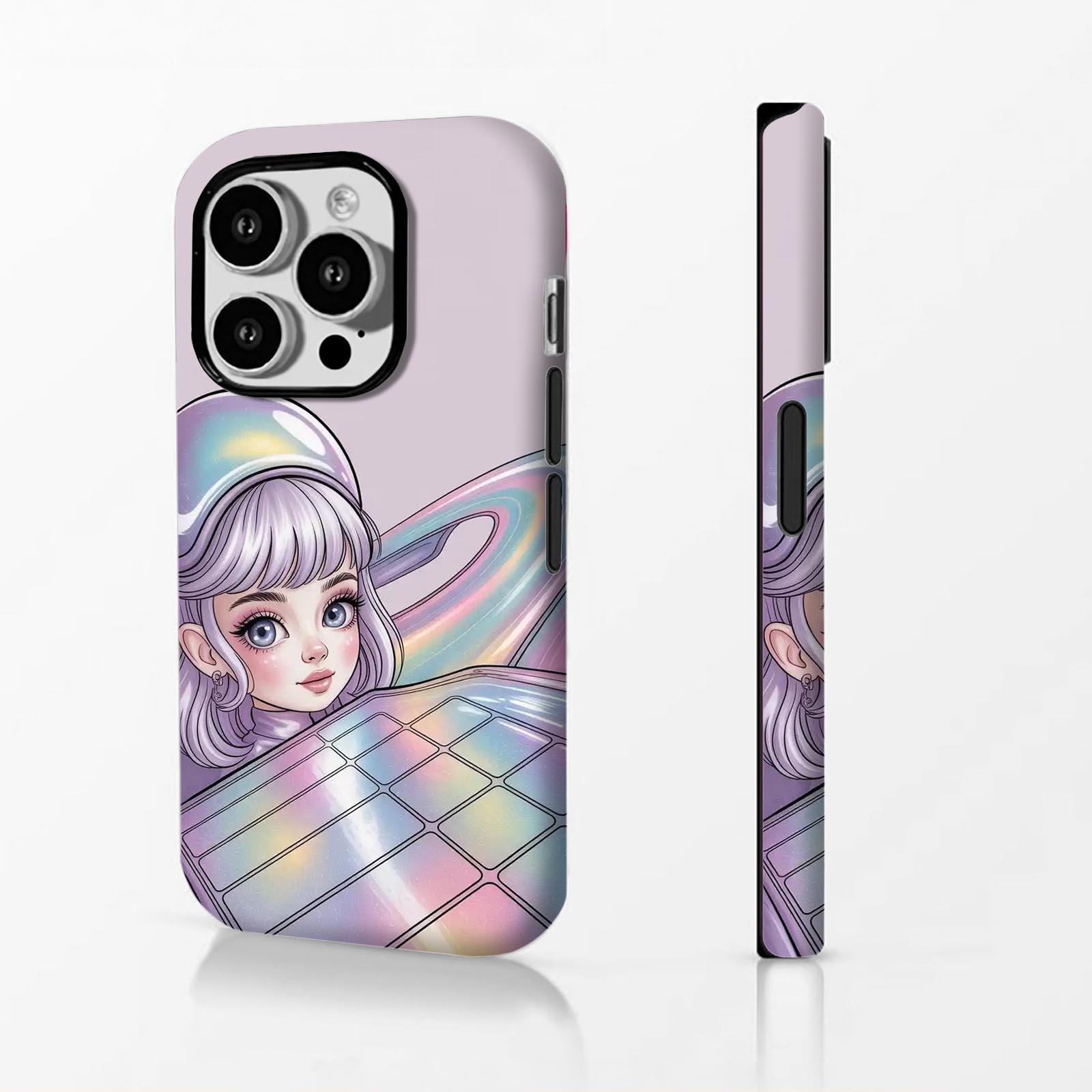 Holographic, headphones, pastel Soft And Hard Two-In-One Film Printed Full Pattern Case For IPhone 16 15 14 13 1211 Pro Max Plus Phone Case