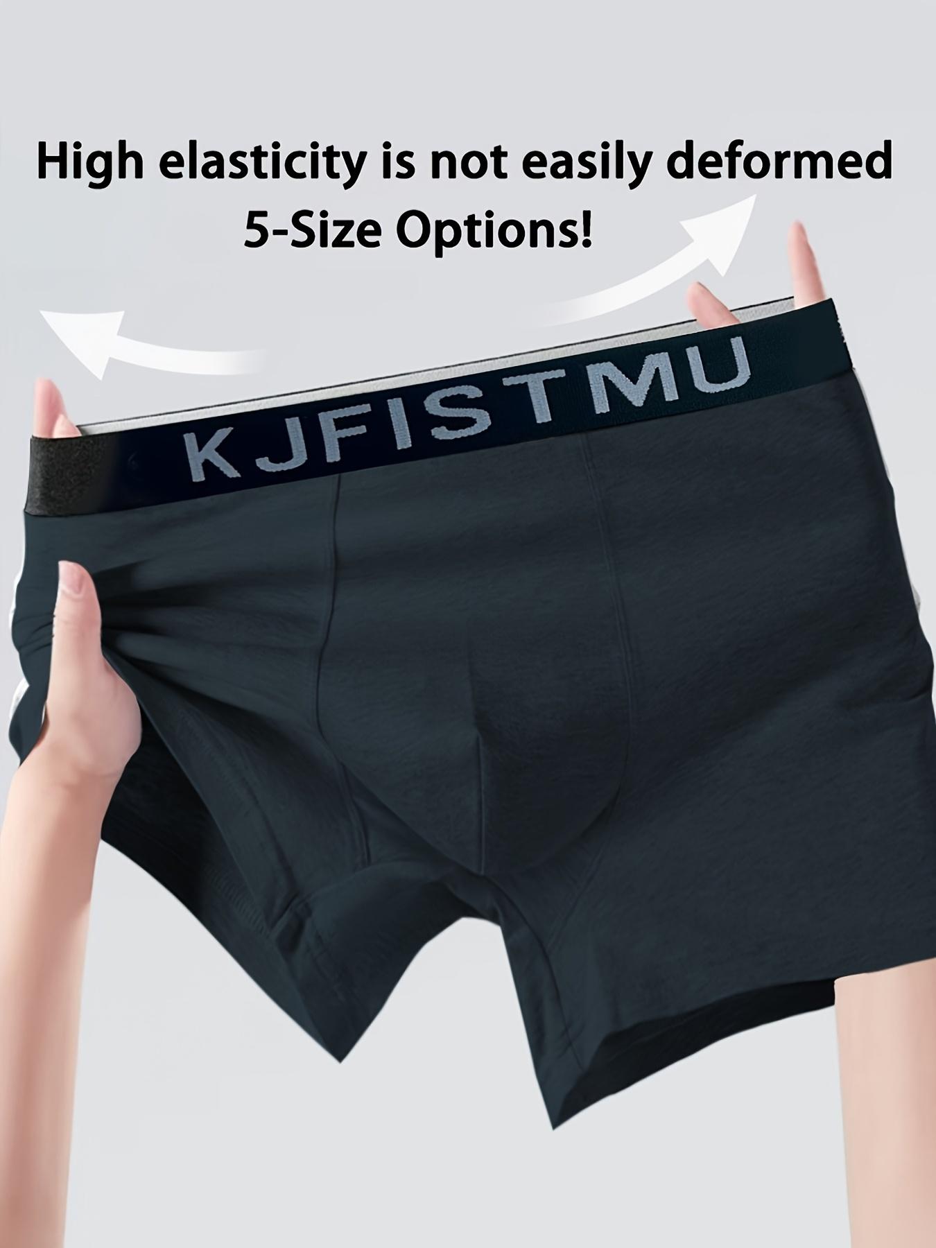 Set Of 4 KJFISTMU Men's Solid Color Simple Sport Basic Boxer Briefs, Quick Dry, Breathable Polyester & Super Stretch, High Stretch Knit Fabric, Elastic Waistband, Everyday Comfortable Underwear for Running & Fitness