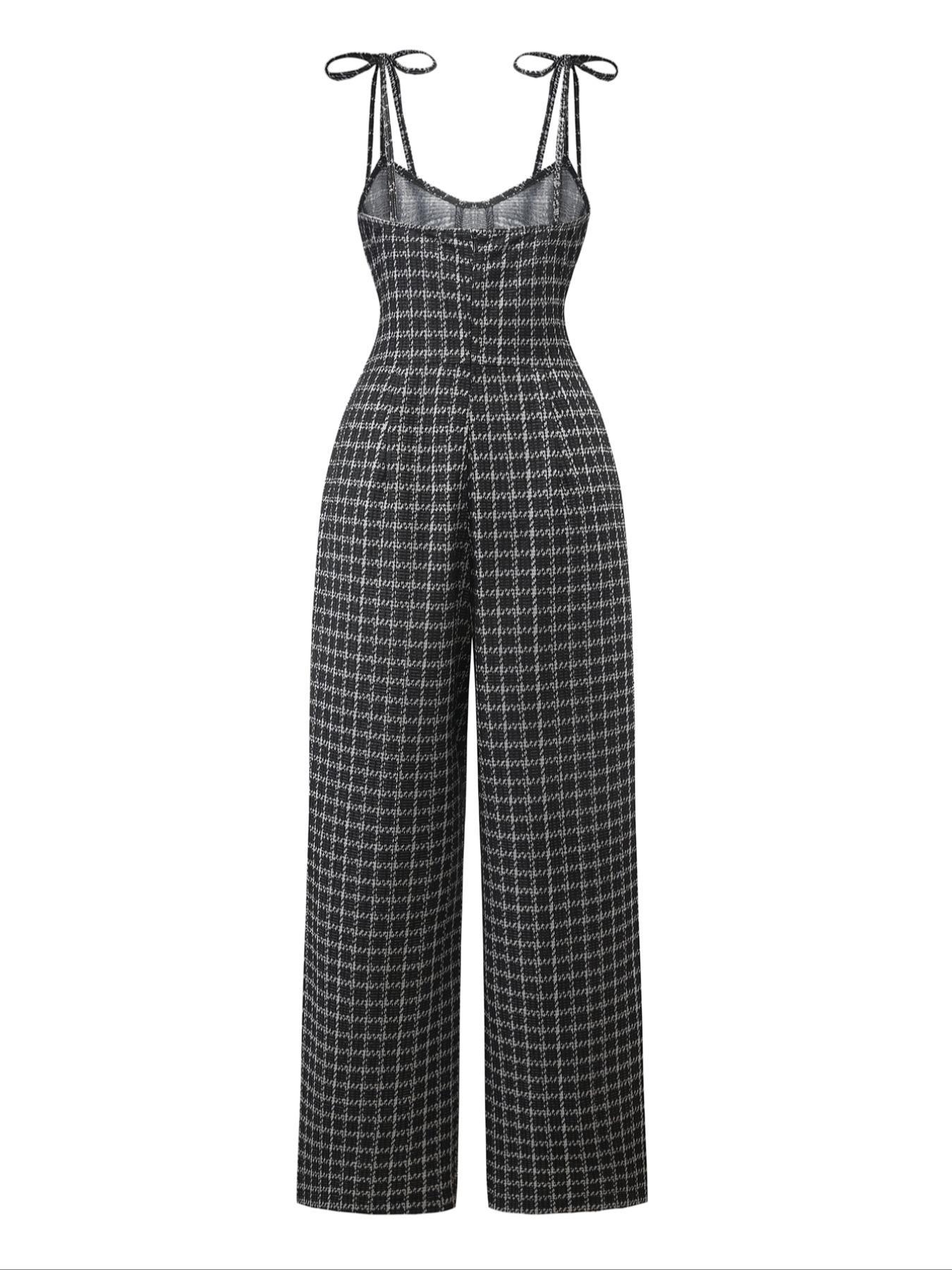 Women's High Waist Belted Slimming Elegant Jumpsuit, Sleeveless Design, Perfect for All Seasons, Stylish and Comfortable, Tie Waist Jumpsuit