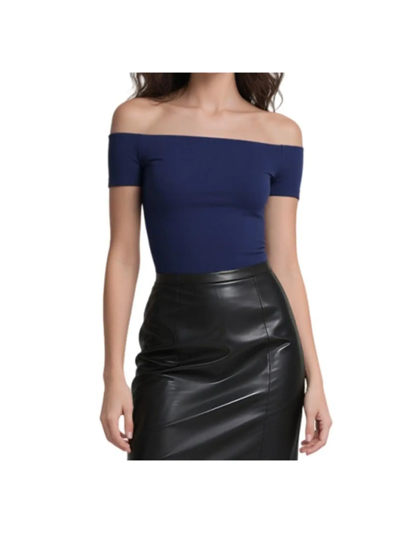 SUUKSESS Women Double Lined Off The Shoulder Tops Fitted Going Out Minimalist Basic Shirts