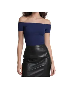 SUUKSESS Women Double Lined Off The Shoulder Tops Fitted Going Out Minimalist Basic Shirts