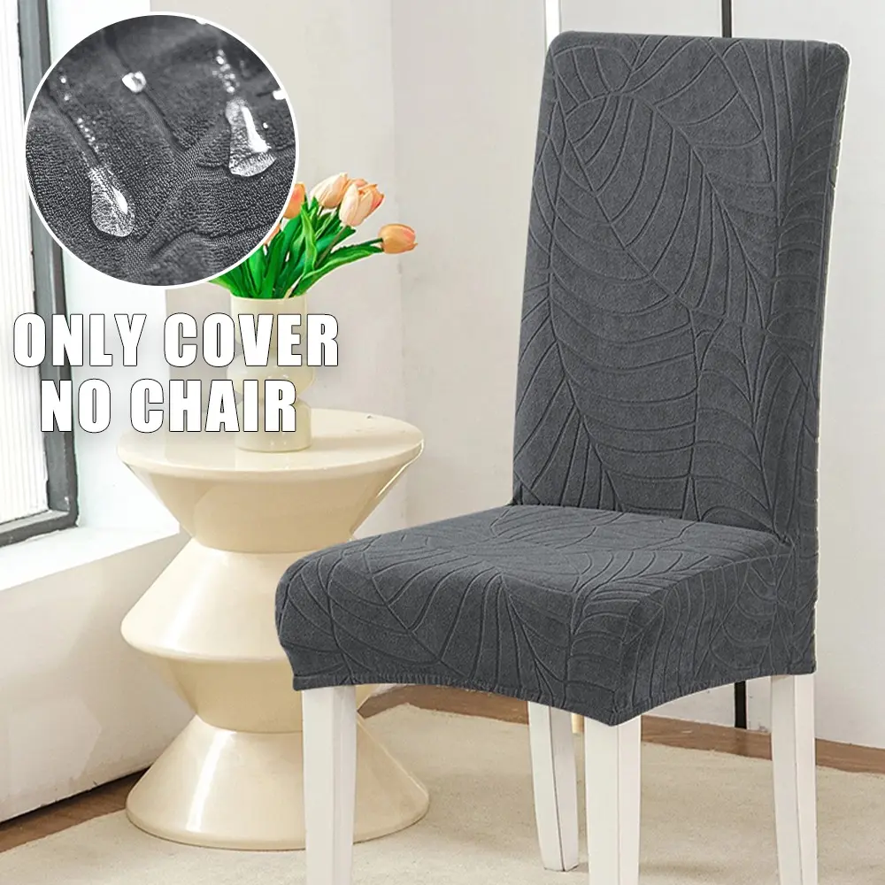 4PCS Water-repellent Chair Cover Leaf Elastic Dining Chair Seat Cover Soft Stretch Furniture Protector Office Restaurant Breathable Washable Chair Slipcover