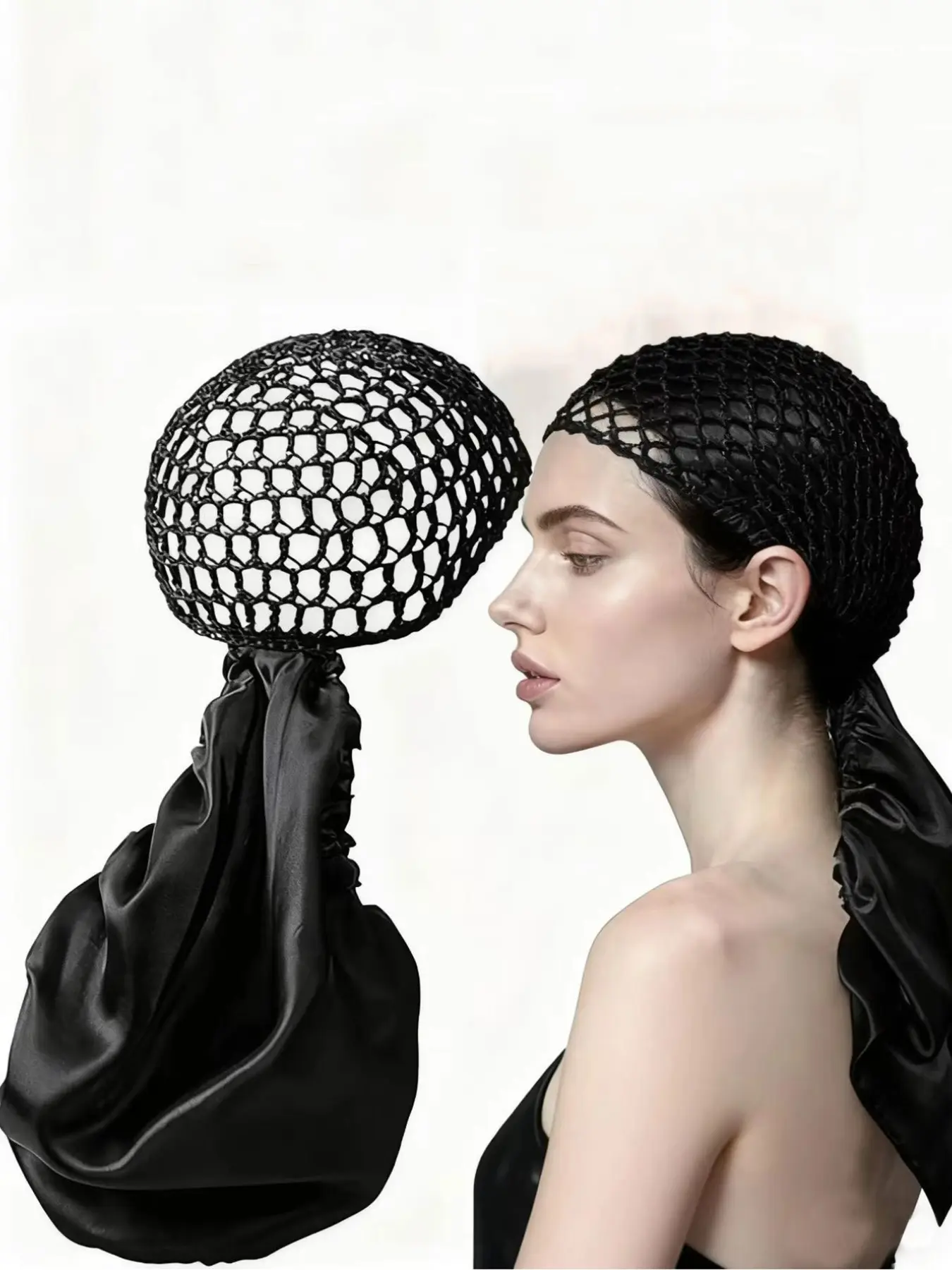 Breathable Mesh 2-In-1 Dual Layer Sleep Cap, Hair Bonnets, Adjustable Hair Hat, Unisex, Soft Touch, Ideal for Gifting, Daily Use, Bathing, Makeup