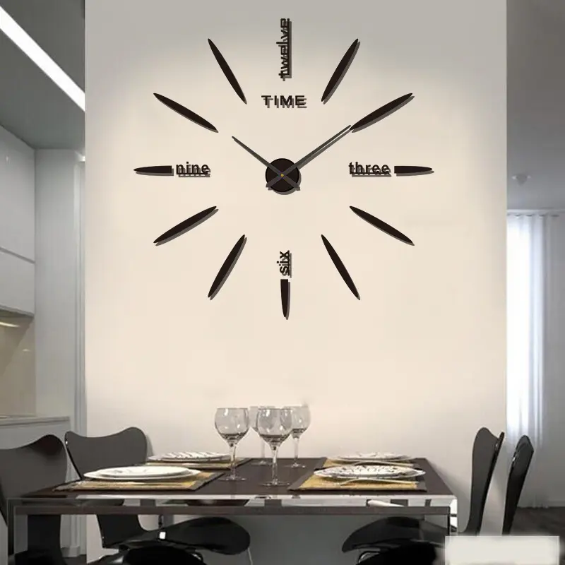 3D Acrylic Silent Clock - DIY Mirror Wall Sticker, Simple Creative Wall Decor for Bedroom, Living Room