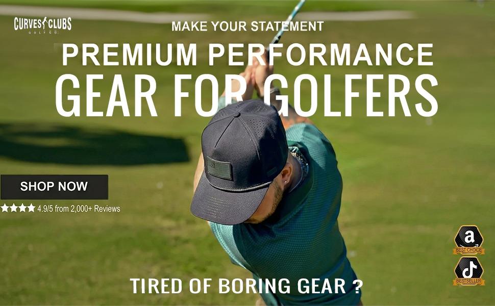 AGS Curves & Clubs Titties Golf Hat - Funny Golf Hat, Titties Hat - Funny American Hat - One-Size-Fits-All - Men's Gifts