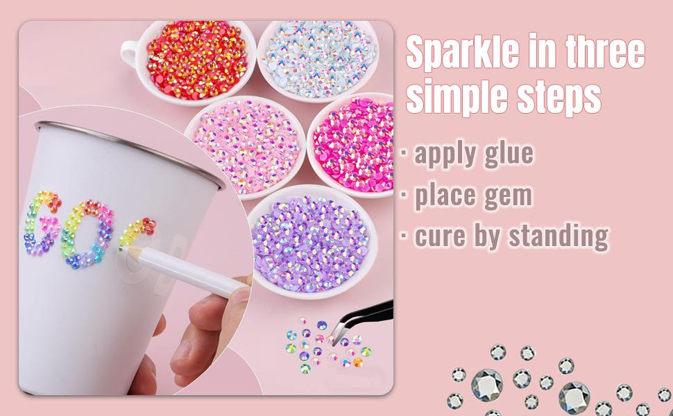 15 Color 18000Pcs Jelly Synthetic Rhinestones for Bedazzling - Mixed 3mm Vibrant Multicolor Resin Flatback Gems Tweezers Pick up Pen Gifted Tools Jewelry for DIY Crafting Apparel Diamond Nail Art Phone Case & Makeup Supplies