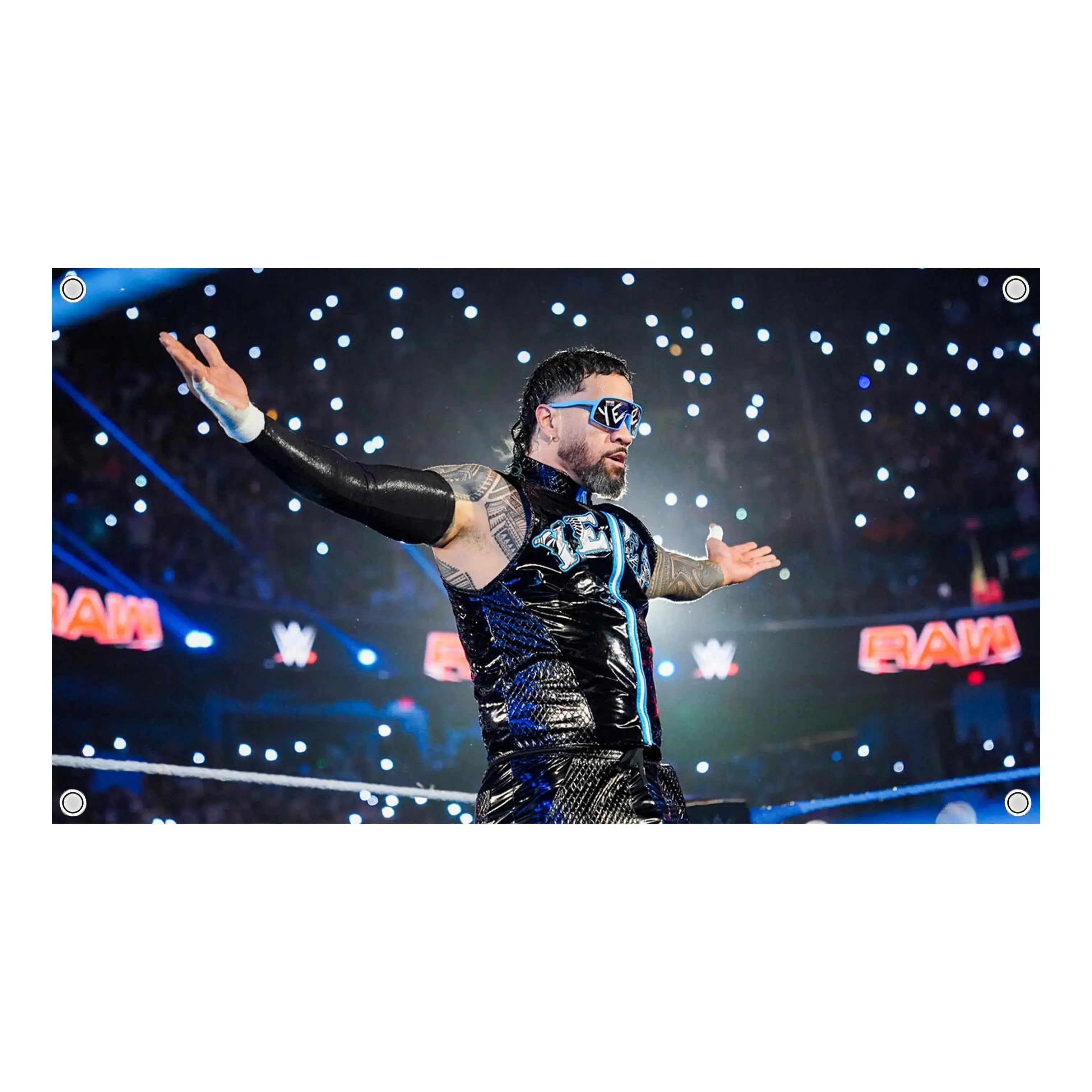 Jey Uso WWE Flag Tapestry – WWE Superstar Wrestling Home Decor WWE Wrestling Wall Flag Banner, Pro Wrestling Room Decor for Bedroom, Vintage Wrestler Gift for Men & Women