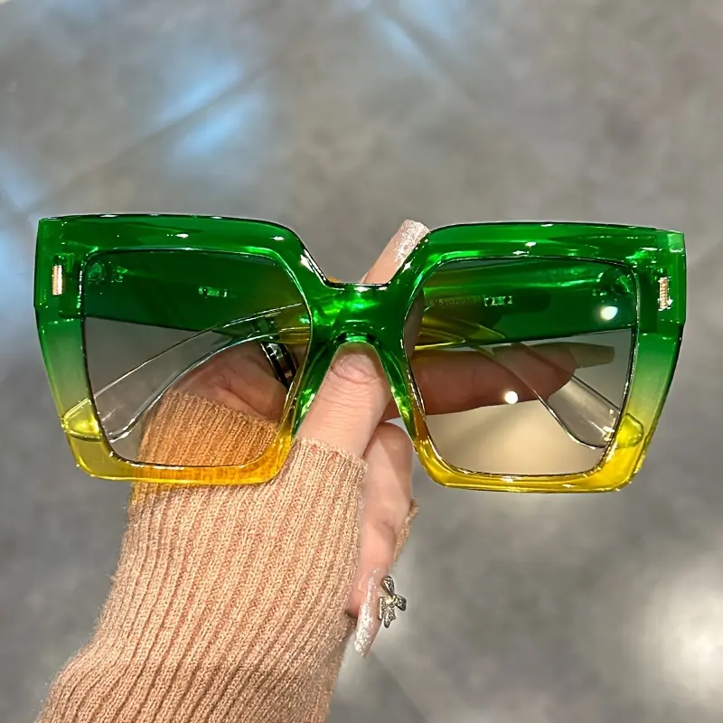 Large square fashion glasses women men brand designers gradual change glasses summer beach party