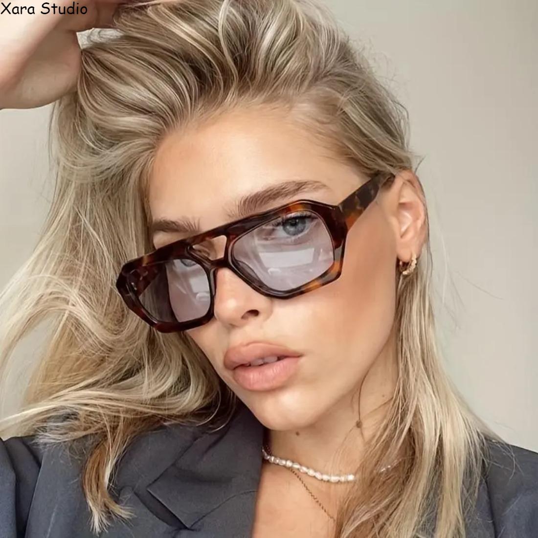 3 Pack Large Rectangular Sunglasses for Men & Women – Gradient Green-to-Blue Lenses, Sturdy Metal Frame, Trendy Fashion Eyewear for Casual, Formal, Travel & Daily Wear