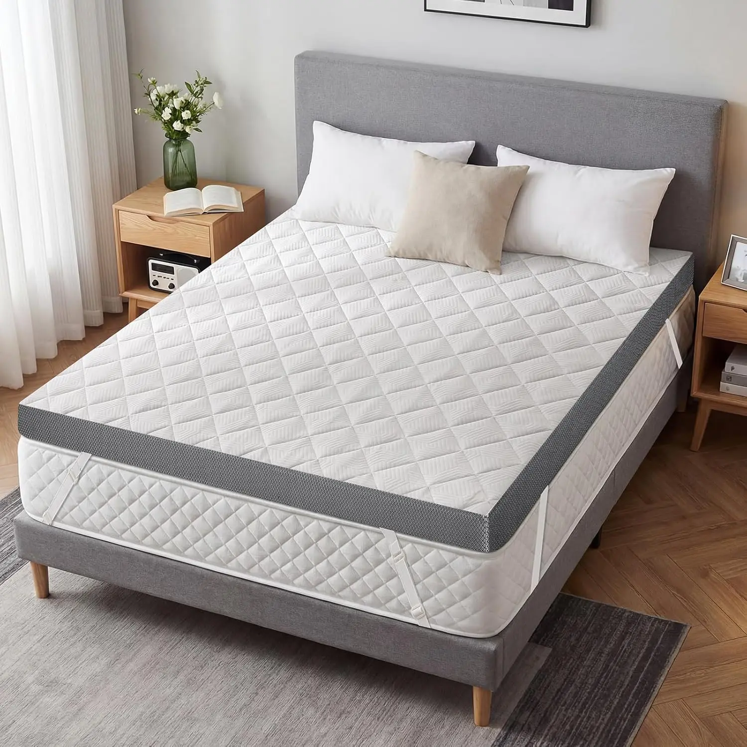 Extra Firm Mattress Topper Twin XL, 3 Inch High-Density Foam Mattress Pad, Pain Relieving Topper for Extra Support, Washable Cover with Anti-Slip Straps, CertiPUR-US Oeko-Tex Certified, 80" x 38"