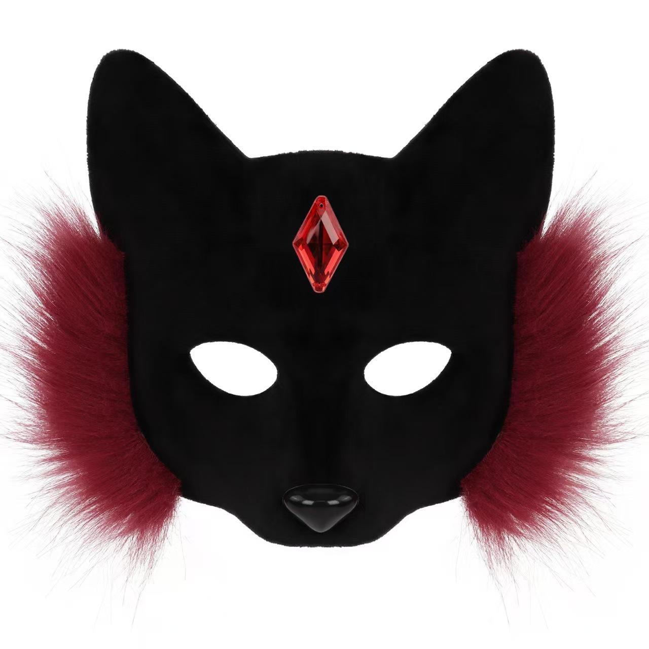 Half Face Fox Animal Mask Spooky Stylish Design Cosplay Prop Decorative Accessory For Costume Parties Role Play And Themed Events