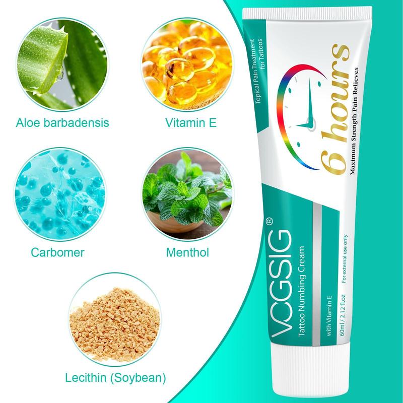 Tattoo Numbing Cream, 6 Hours Maximum Strength Tattoo Care Cream, Fast Absorption Tattoo Care Product for Tattoo Aftercare Tattoo Numbing Cream, 6 Hours Maximum Strength Tattoo Care Cream, Fast Absorption Tattoo Care Product for Tattoo Aftercare