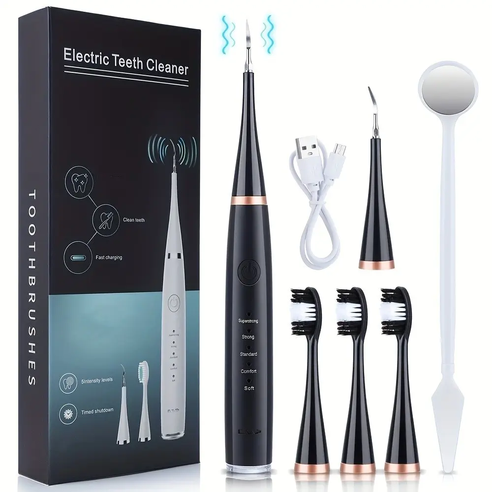 Multi-Functional Smart Oral Care Kit, Includes 3 Brush Heads, USB Charging, Waterproof, Ideal for Home & Travel, Perfect Gift