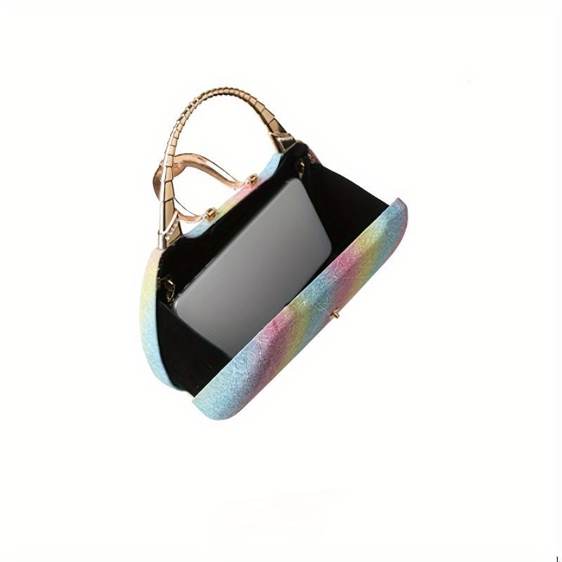 Women's Clutch Bag Rainbow Clutch Bag Banquet Dinner Bag Personality Fashion Single Shoulder Crossbody Chain Bag Handbag Wedding Cocktail Party, Purse Sparkly Purse university  bag large capacity beach bag Minimalist Large Tote affordable designer Luxury
