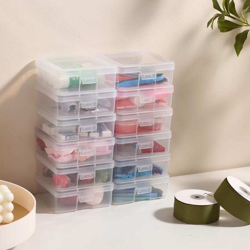 Plastic Storage Box Clear 18 Pack Stackable Storage Bins with Latching Lids Storage to Organize LegoCrayon Pencil and Other Small Product Clear