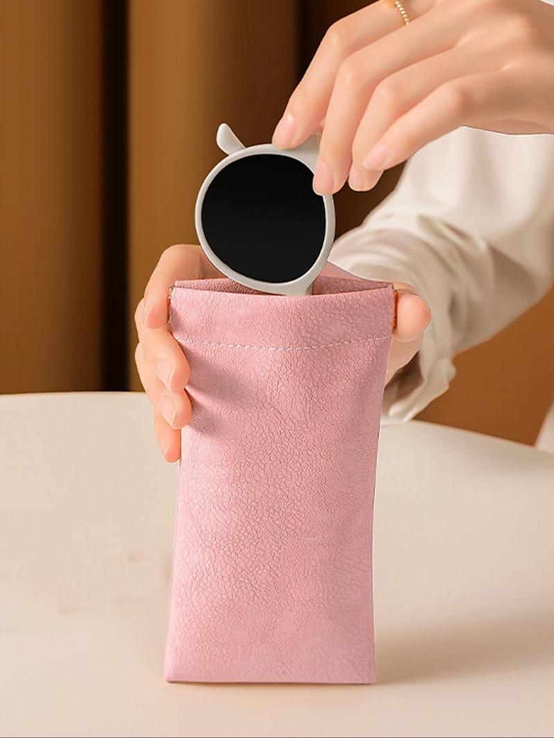 Solid Color Soft Pu Sunglasses Case, 2024 New Style Portable Pu Leather Glasses Case, Anti-scratch Glasses Storage Bag, Eyewear Accessories for Women and Men, Portable Sunglasses Organizer, Glasses Holder