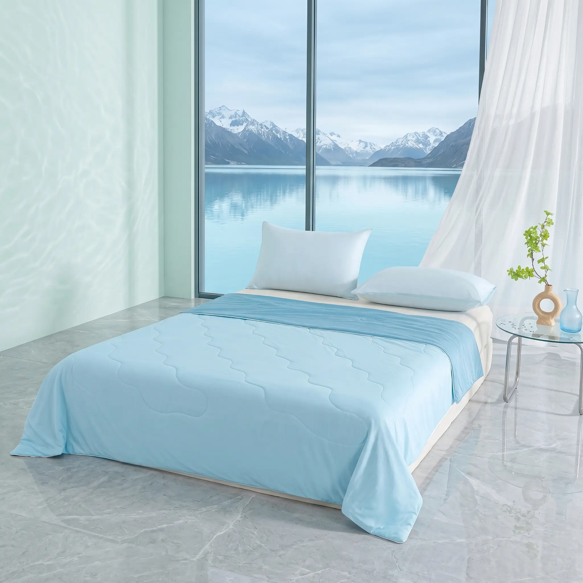 Wavy Quilted Microfibre Summer Blanket - 1-Piece Elastane Polyester Blend, Lightweight, Soft, Breathable, Wrinkle-Resistant All-Seasons Cover (59.05*78.74”（150*200Cm）) for Bed Couch, Machine Washable Home Use for Teens