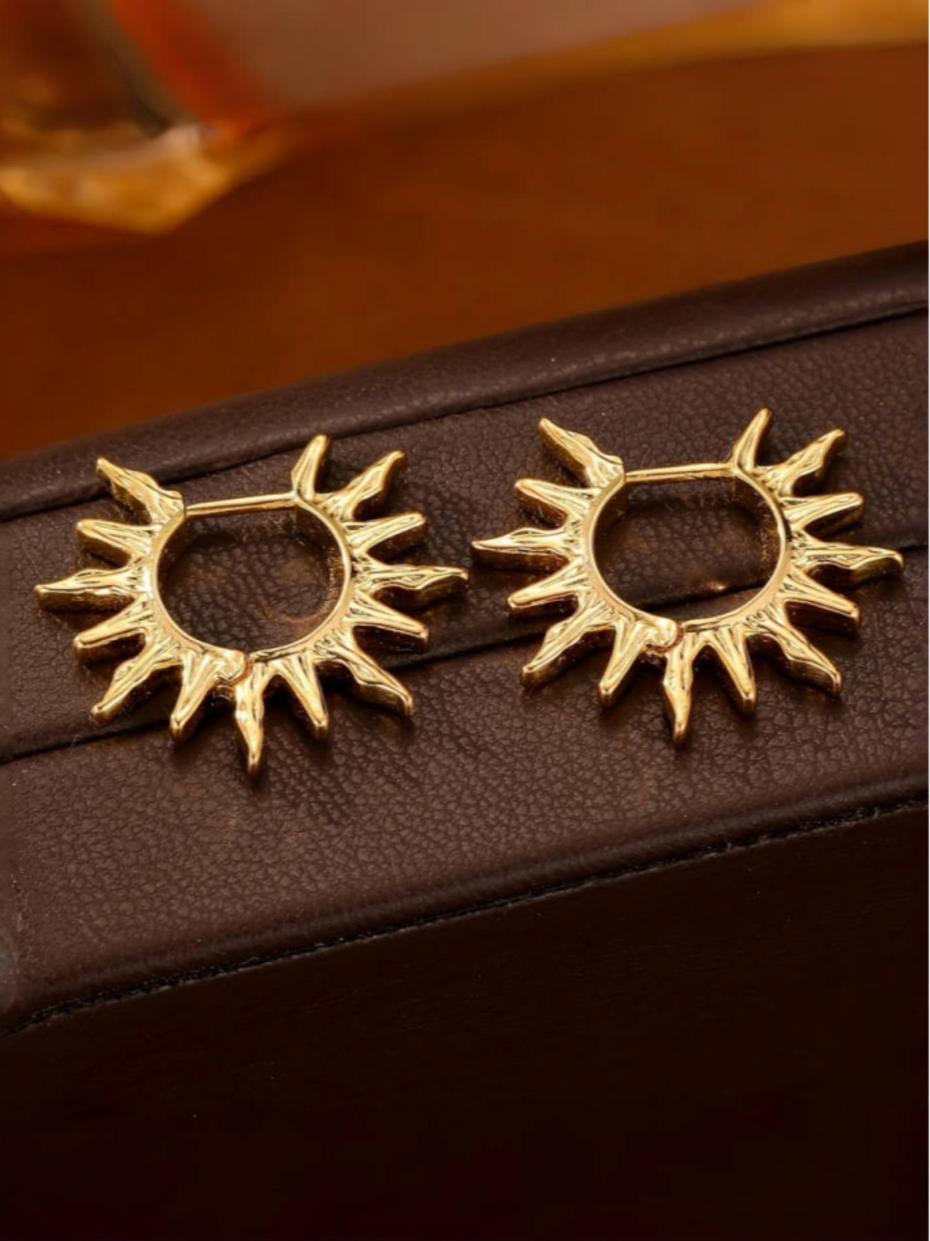 Bohemian Style Beach Inspired Sunflower Earrings, Unisex Daily & Vacation Jewelry, Boho Style Jewelry, Affordable Holiday Gift, All-Season Wear, Elegant Craftsmanship, Fruit Veggie Earrings