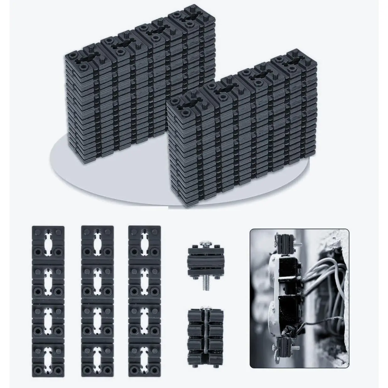 100 count Outlet Spacers for Electrical Box, Electrical Outlet Spacers Shims  and Receptacle Spacer Socket Electrical Box Extender for Loose Outlet Electric  (Black)