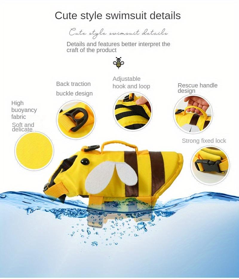 Summer Pet Life Jacket Adjustable Dog Swimsuit, Small And Medium-sized Dog Teddy Bear Buoyancy Swimsuit