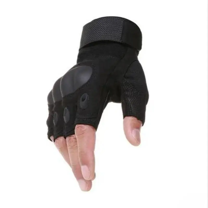 Men's Military Tactical Half-Finger Multi Purpose Gloves, Hard Knuckle Protective Outdoor Activity Gear with Adjustable Strap for Hunting, Motorcycle Riding