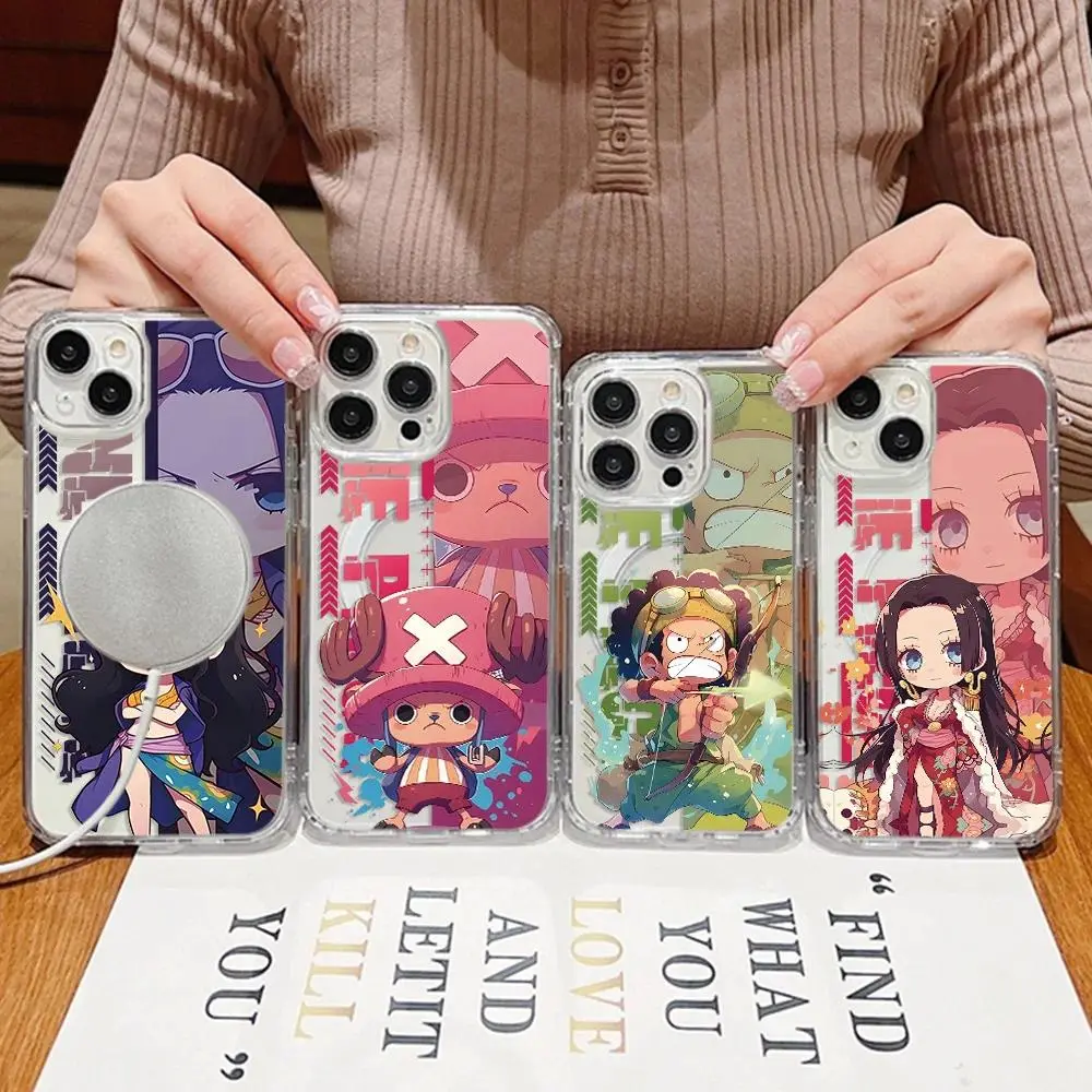 Anime Ones Pieces Magnetic Phone Case for iPhone 17 16 15 14 13 12 11 Air Plus Pro Max Samsung Galaxy S26 S25 S24 S23 S22 Soft Clear Tpu Cover