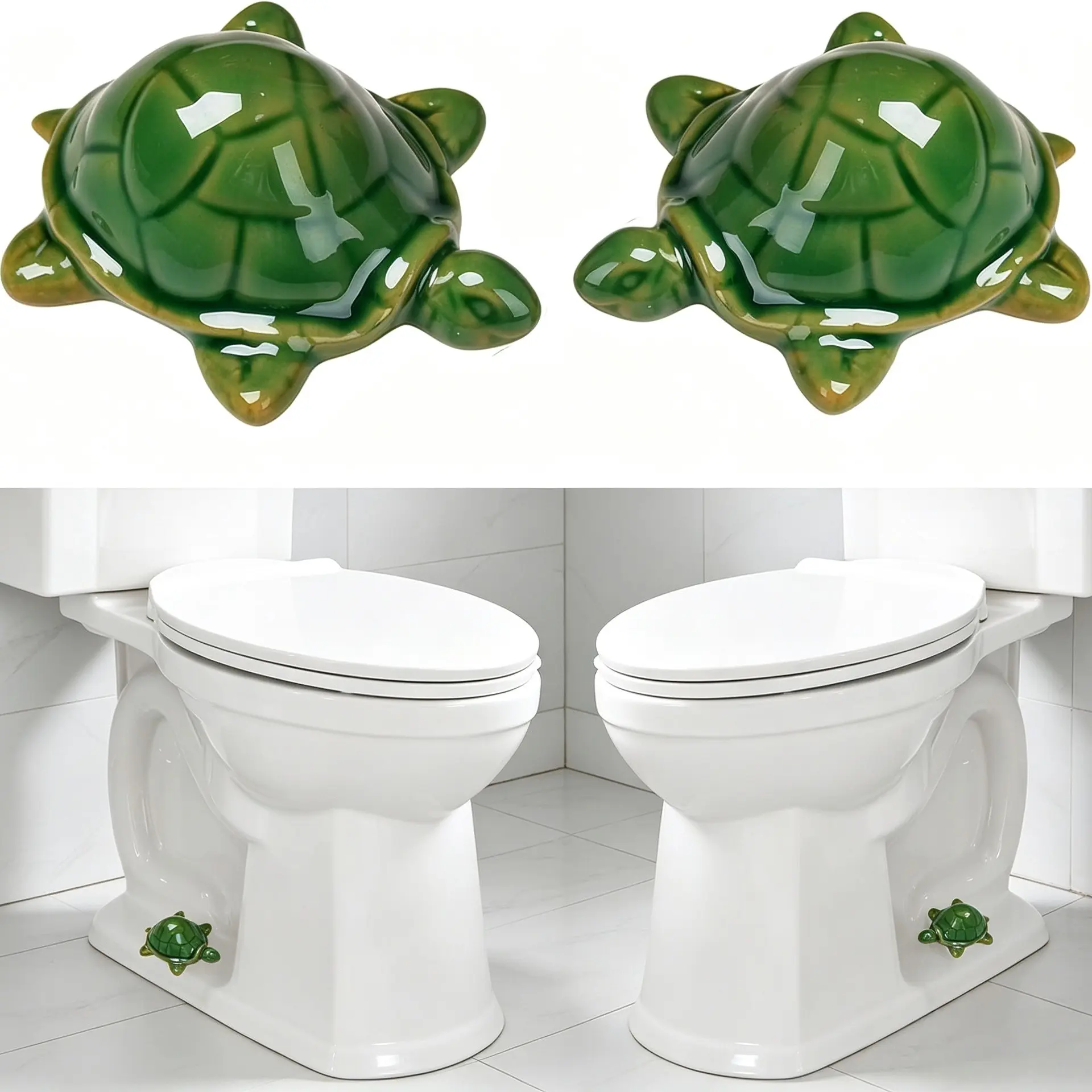 Set of 2 Decorative Toilet Bolt Caps, Cute Turtle/frog Design, Fun Bathroom Decoration, Home Bath Accessories, Craft Ornament, Restroom Accessories