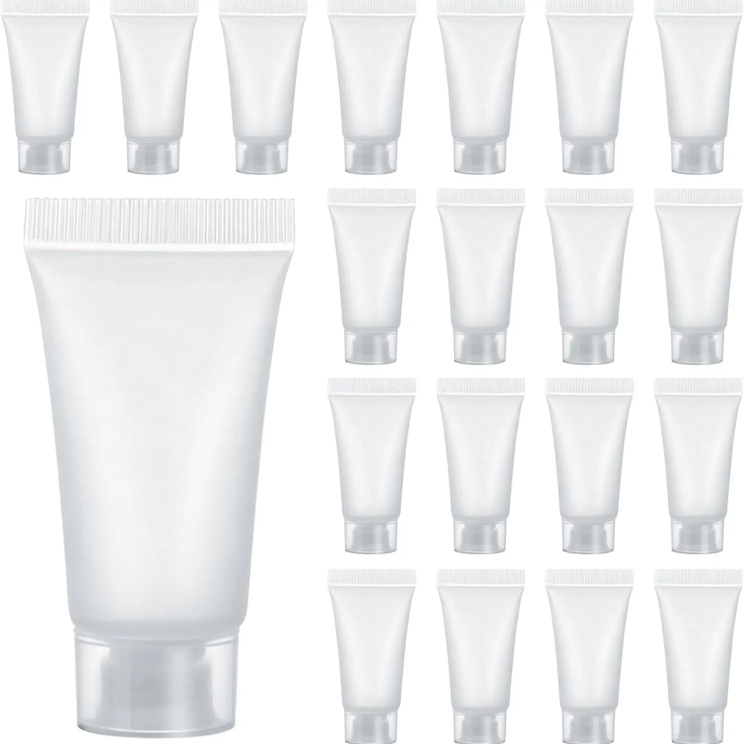 20/30ML Refillable Empty Tubes Bottles, 10/20 Pcs Squeezable Sample Containers, Translucent Travel Bottles for Beauty Products, Refillable Design