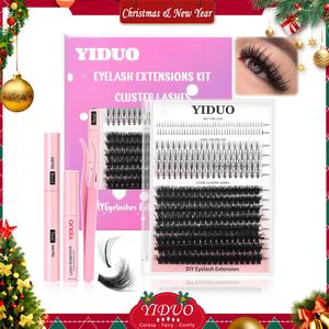 d curl mixed size individual false eyelashes with eyelash bond & seal glue & lash remover & lash tweezers, 1 set natural look eyelash extensions, bottom lash clusters,  eyelash clusters, lash clusters kit, makeup, cosmetic