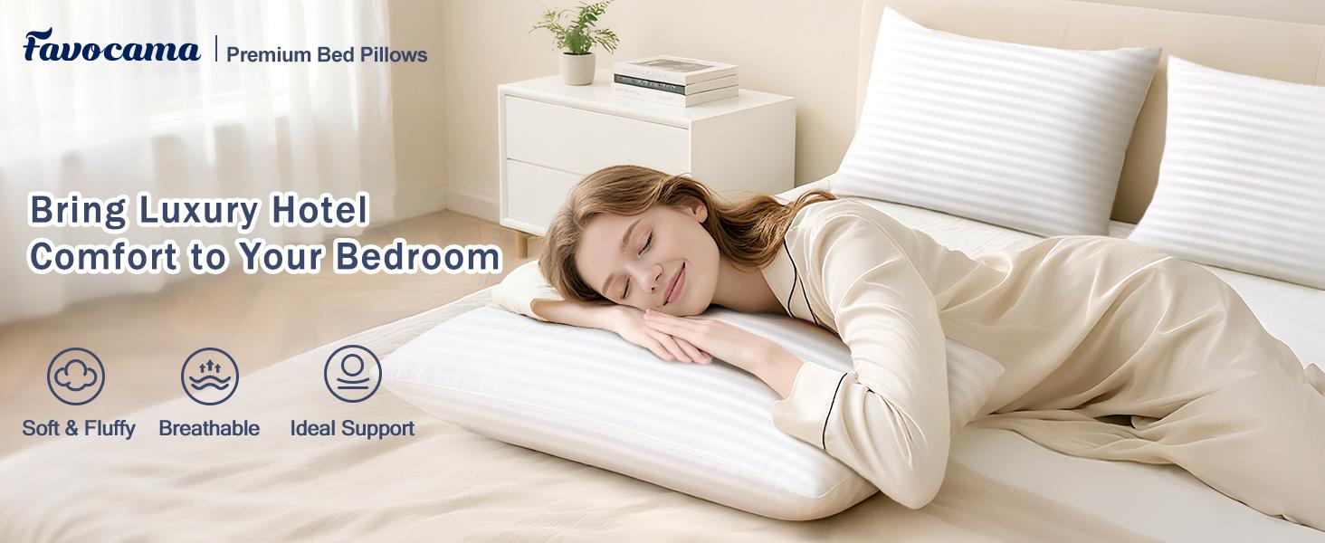 King Size Pillows Set of 4 Bed Pillow for Sleeping King Pillows 4 Pack for Back, Stomach or Side Sleepers Soft and Supportive Washable Pillow for Bedroom