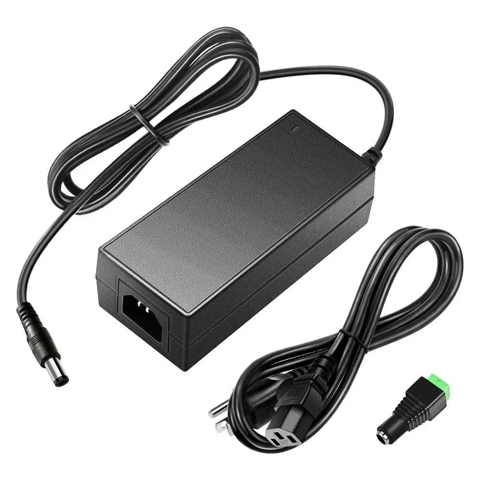 12V 5A 60W AC/DC Power Supply Adapter 100-240V to 12V Converter 5.5x2.5mm Plug for 5050 3528 LED Strip Light 3D Printer LED Driver CCTV Security System LCD MonitorGift