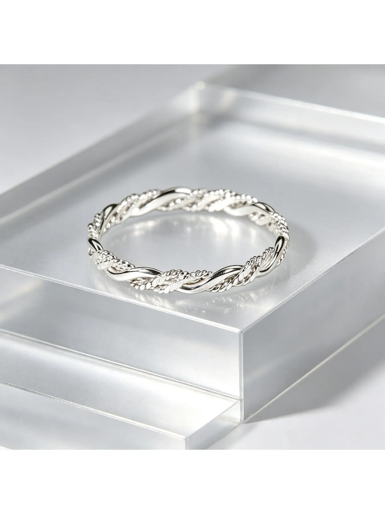 Double Twist Rope Braided Matte Thin Plain Engagement Ring, Bridal Ring, Simple Gentle Gift for Women, Multi-layer Delicate Shank for Everyday Wear, Stackable Jewelry for Valentine Christmas Mother’s Day Date Proposal Anniversary Gatherings