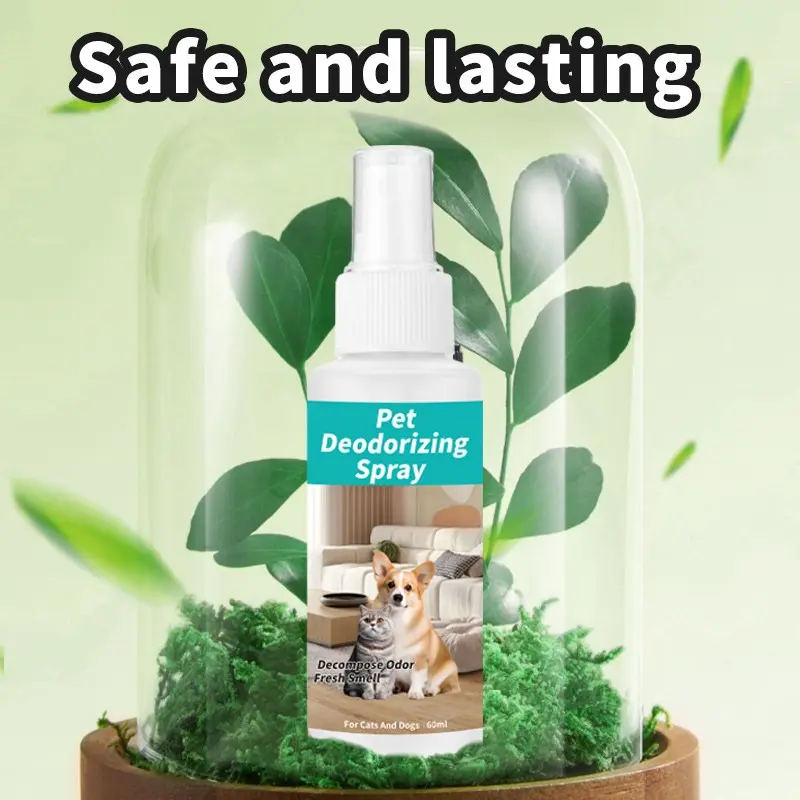 Pet Odor Eliminator Spray, 60ML Deodorizer for Dogs and Cats, Cross-Border Pet Supplies, Fresh Scent, Effective Urine Smell Remover